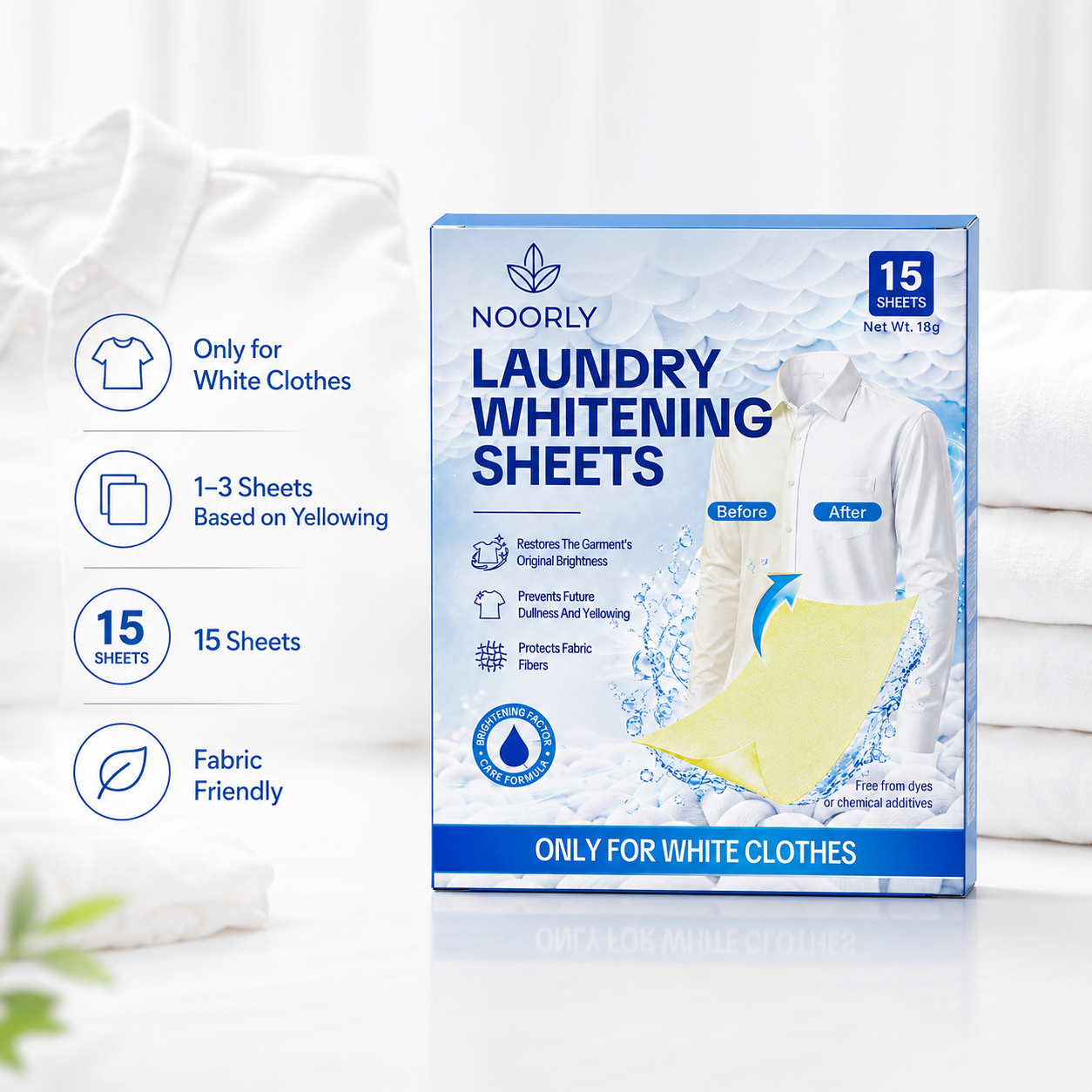 Noorly WhiteRevive Laundry Whitening Sheets