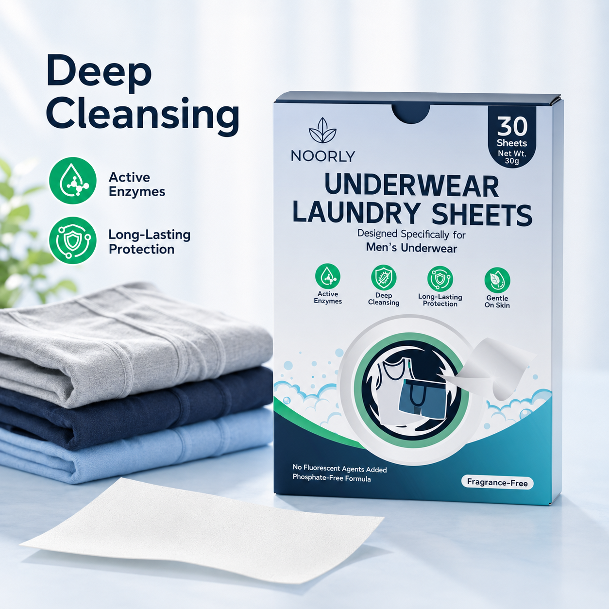 Noorly Men’s IntimateCare Underwear Laundry Sheets