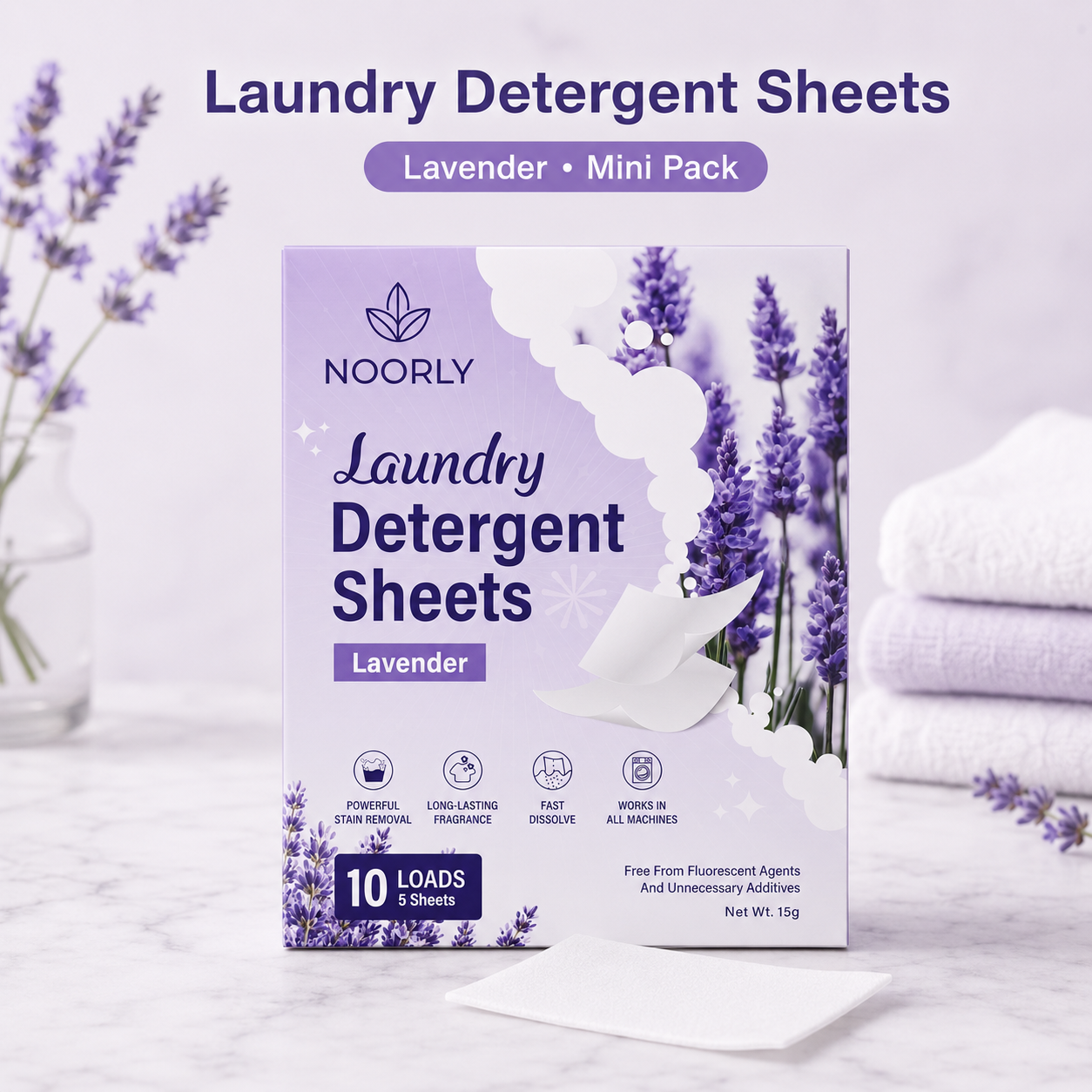 Noorly Lavender Laundry Detergent Sheets (Trial Pack)