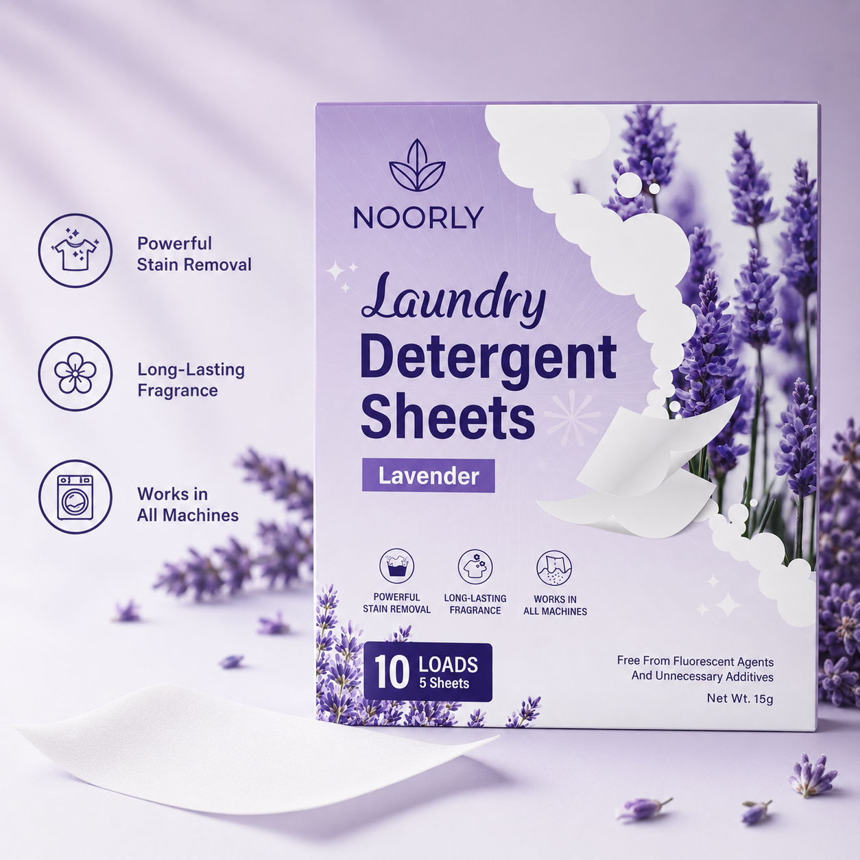 Noorly Lavender Laundry Detergent Sheets (Trial Pack)