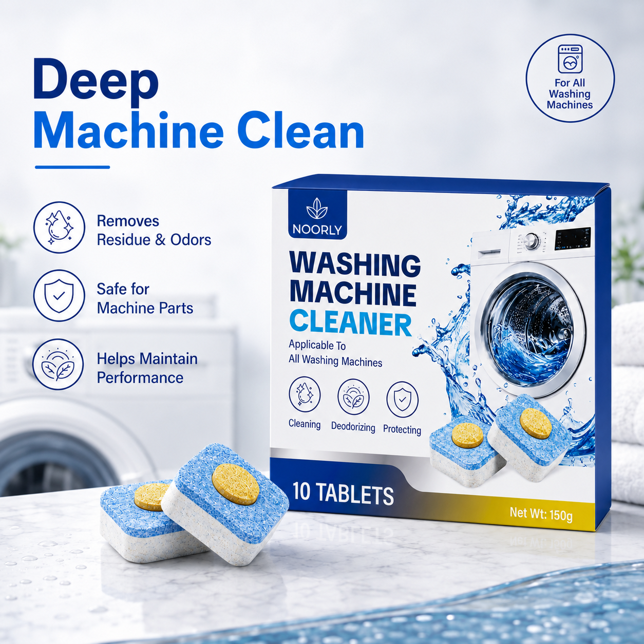 Noorly WashPure Washing Machine Cleaner Tablets