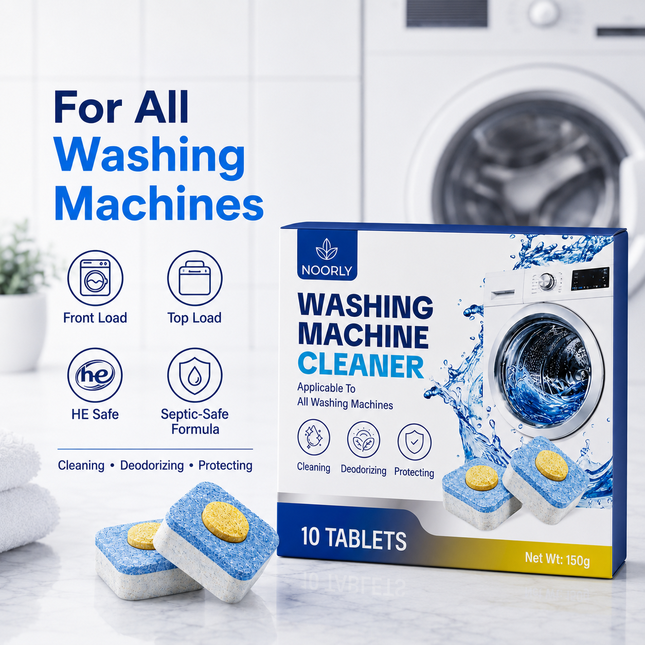 Noorly WashPure Washing Machine Cleaner Tablets