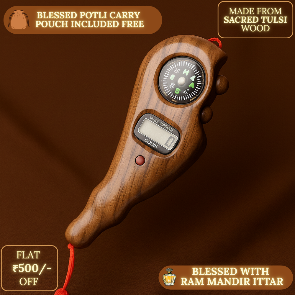 Noorly™ Ram Mandir Blessed Tulsi Jap Counter